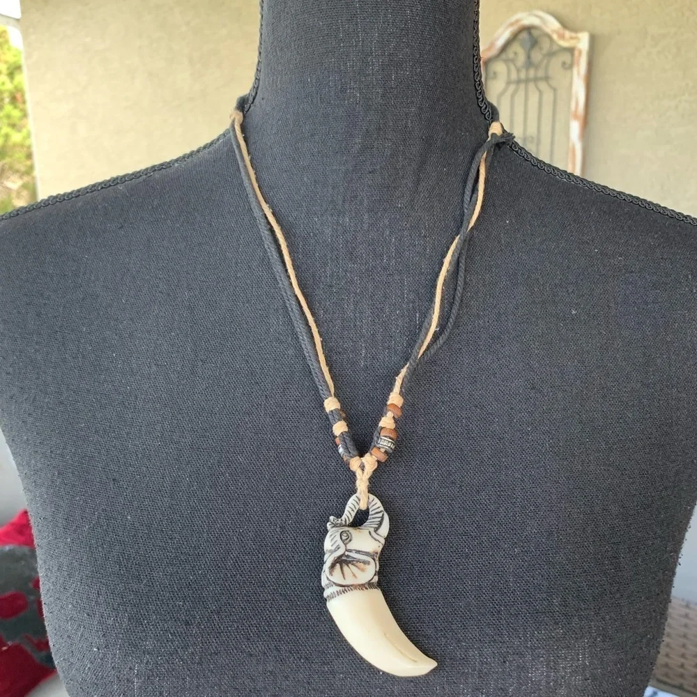 Elephant‎ Carved Pendant